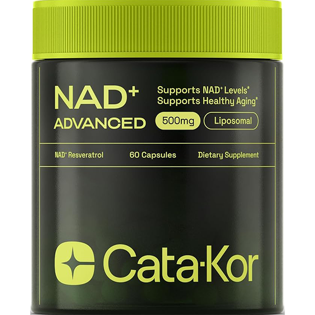 Cata-Kor Nad+ advanced supports skin aging with Liposomal NAD NAD, Resveratrol supplement is third-party tested in the USA to ensure its purity and effectiveness Maximize bioavailability with our Liposomal NAD Liposomal NAD capsules with Resveratrol support healthy skin, aging, energy production and increases focus and longevity