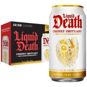 Liquid Death Soda-Flavored Sparkling Water - Cherry Obituary