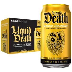 Liquid Death Soda-Flavored Sparkling Water - Mango Chainsaw