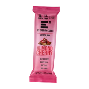 Almond Cherry E3 EnergyCubes, High-Fiber, All-Natural Protein Bars (12pack)