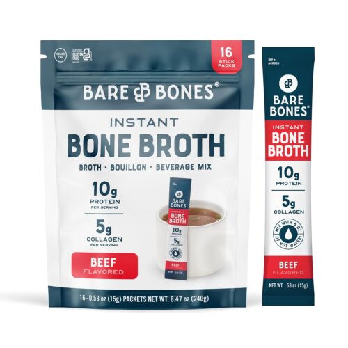 Bare Bones Beef Bone Broth Instant Powder Mix 16Packet