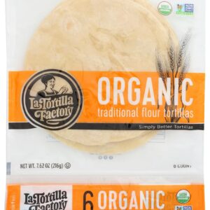 La Tortilla Factory Organic Traditional Flour Tortillas, 6-Count, 6 Packages