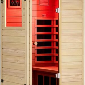 Kanlanth 1-Person Infrared Sauna with Red Light Therapy